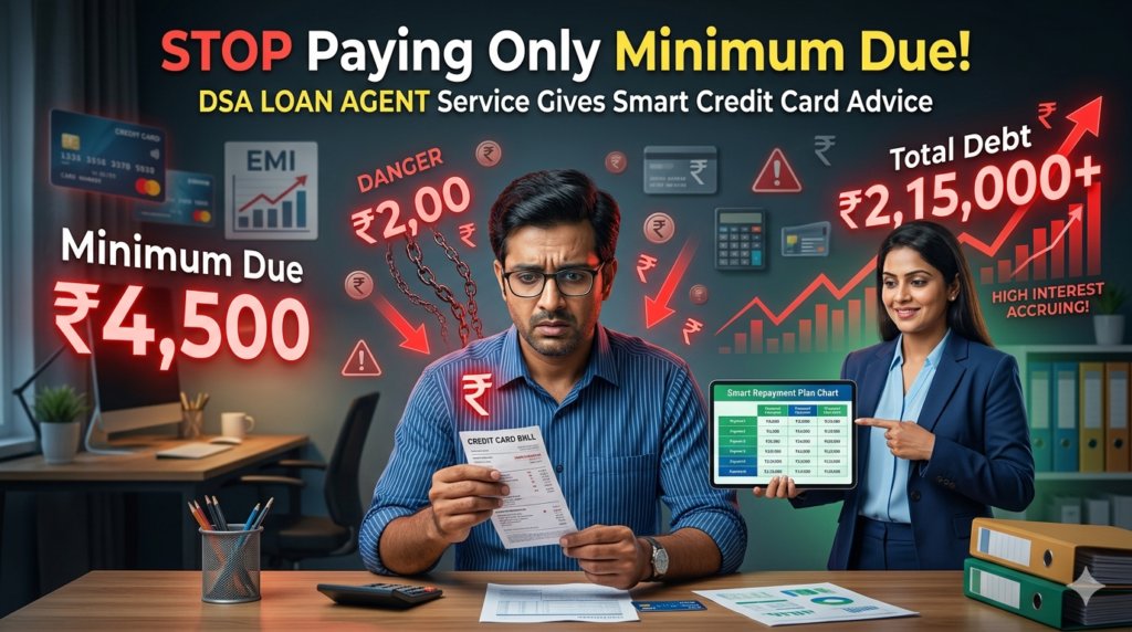 Are You Losing Money by Paying Only the Minimum Due on Your Credit Card? – DSA LOAN AGENT Service Offers You Sound Advice